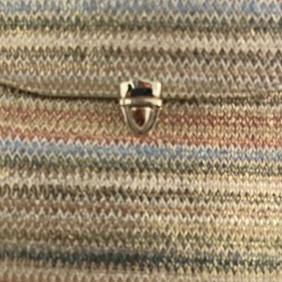 Multicolor Woven Clutch with Gold Clasp - Picture 2 of 3